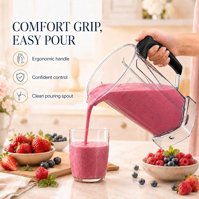 Nikkar Blender Pitcher 64oz Replacement Pitcher Compatible with 5200 6300 5000 VM0101 VM0102 VM0103 VM0197 6000 Classic/Explorian/Commercial Blender Cup