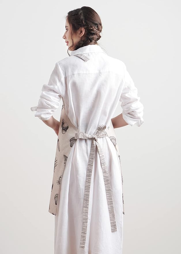 Maison d' Hermine 100% Cotton Apron for women with Pocket Kitchen Chef Apron for Men Cooking Spring Summer
