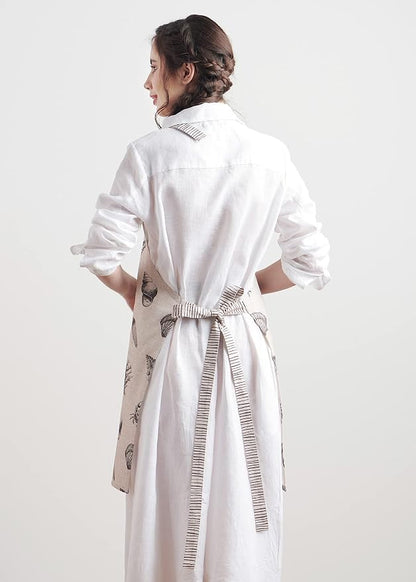 Maison d' Hermine 100% Cotton Apron for women with Pocket Kitchen Chef Apron for Men Cooking Spring Summer