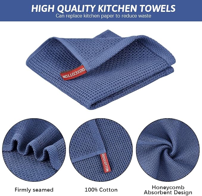 Nialnant 6 Pack Dish Rags, 100% Cotton Kitchen Dish Cloths for Washing Dishes, Soft and Absorbent Cleaning Rags - 12x12 Inch