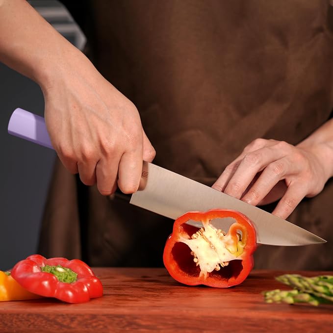 8 Inch Chef Knife, AR-RPM9 Steel & Ergonomic Handle Cooking Knife, Ultra Sharp Professional Kitchen Knife with Gift Box for Home Chefs