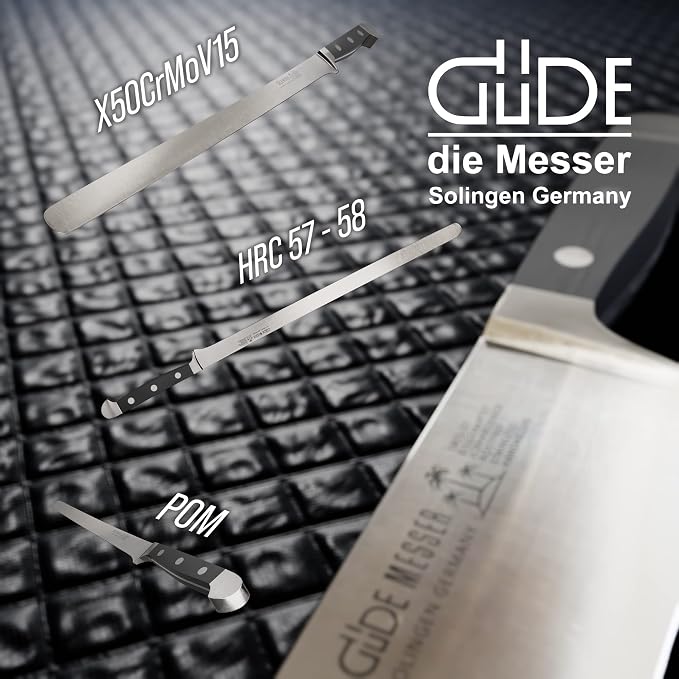 Güde Alpha Series Hand Forged/Sharpened Salmon Slicer, 12-in - Ice Hardened Steel - Made in Solingen, Germany Since 1910