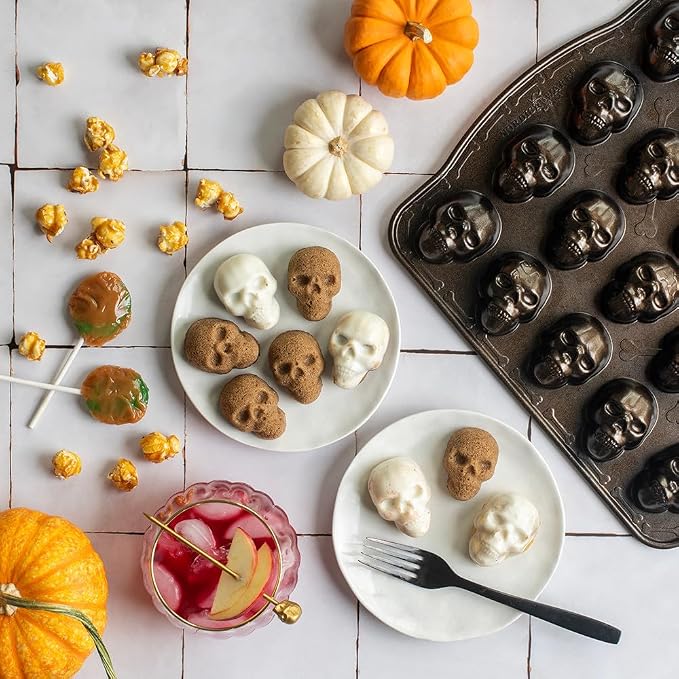 Nordic Ware Skull Bite Cakelet, 2.5 Cups, Bronze
