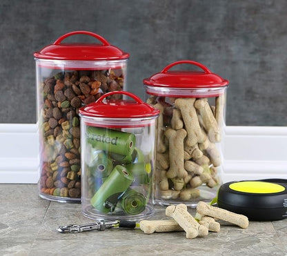 Reston Lloyd Food Storage Containers, BPA Free Airtight Canisters for Cereal, Pasta, Sugar, Coffee, Flour, Cookies, Loose Tea, for Kitchen Organization Set of 3 Lemon (Pack of 4)