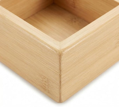 Bamboo Drawer Organizer,Fits Kitchens,Bathrooms,Desk,Utensil,Makeup,Removable Dividers (Natural, M)