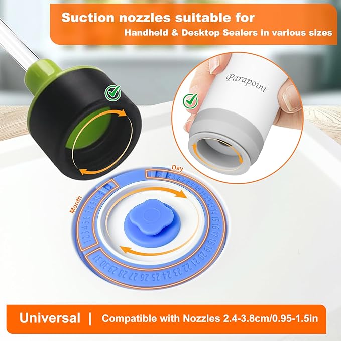 Vacuum Seal Borosilicate Glass Containers for Food Storage, 3 Sizes (S M L) Compatible with Desktop and Handheld Vacuum Sealer Machines, Airtight Lid Set