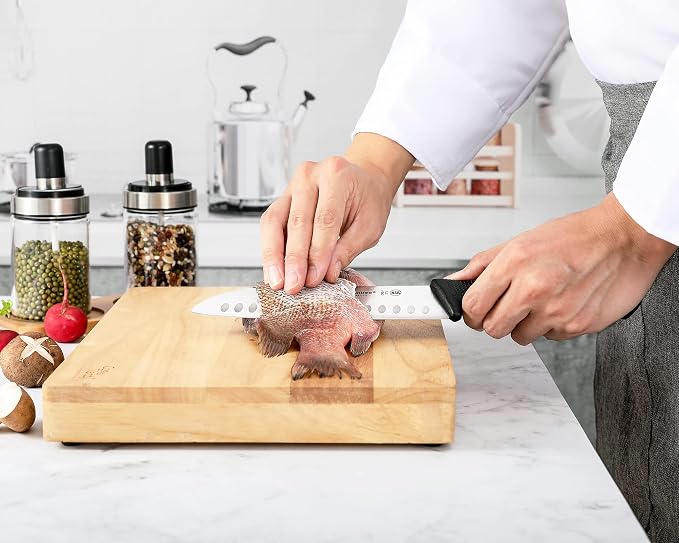 Cuisine Pro 7-Inch Chef Knife – NSF Certified High Carbon Stainless Steel Blade – Extra-Wide Razor-Sharp Edge – Ergonomic Non-Slip Handle – Dishwasher Safe