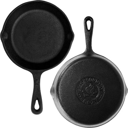 8 Inch Round Medium Pre-Seasoned Cast Iron Skillet