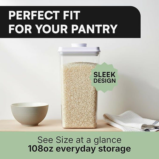 Bop Top Airtight Food Storage Containers with Lid 13.5 Cups / 108 oz | Kitchen Canister Sets | Air Tight Pantry Container | Pop Top Dry Food Storage Containers for Snacks, Sugar, Flour, Baking, Pasta