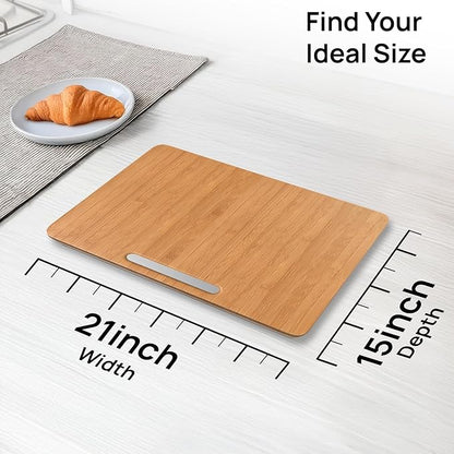 Ibyx Elegant Appliance Slider - Sliding Tray for Coffee Maker & Heavy Kitchen Appliances, Easy Slide, Made of Premium Bamboo, Space-Saving Kitchen Organizer, 40 lb Capacity, Natural - 21 x 15 Inch