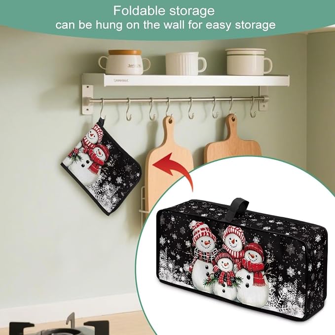 Christmas Toaster Cover 2 Slice Cute Snowman Water-Resistant Folding 2 Slice Slim Toaster Cover, Heat-Resistant Thanksgiving Protective Covers for Small Appliance