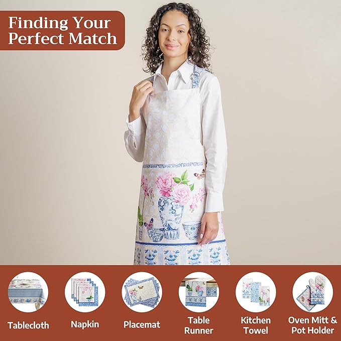 Maison d' Hermine 100% Cotton Apron for women with Pocket Kitchen Chef Apron for Men Cooking Spring Summer