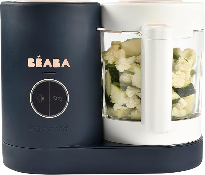 BEABA Babycook NEO Baby Food Maker, Borosilicate Glass & Stainless Steel, 42 oz. Capacity for Multi-Stage Use, Inventor & Global Leader of Baby Food Processors, Trusted for over 35 years, Midnight