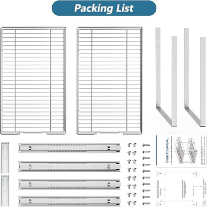 LOVMOR 2 Tier Individual Pull Out Cabinet Organizer 14½" W x 21½" D, Slide Out Kitchen Cabinet Storage Sliding Shelves