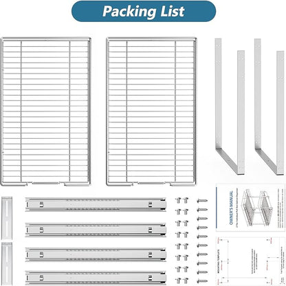 LOVMOR 2 Tier Individual Pull Out Cabinet Organizer 15½" W x 21½" D, Slide Out Kitchen Cabinet Storage Sliding Shelves