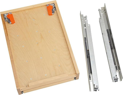 Rev-A-Shelf Maple Two-Tier Cutlery Replacement Drawer System w/BLUM Soft-Close for Face Frame Base Kitchen Cabinets, Kitchen Drawer Organizer, Min Opening Width of 12", 4WTCD-15HSC-1
