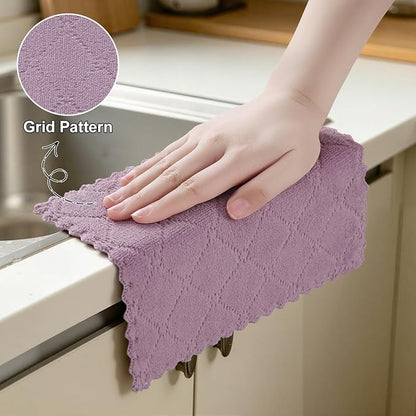 Homaxy Coral Velvet Super Soft Dish Cloths 12 Pack-7" x 9", Absorbent and Fast Dry Microfiber Cleaning Cloth