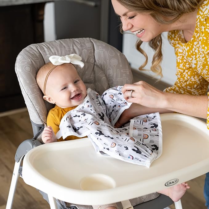 Splat Mat for Baby – Under High Chair Floor Mat Protects Wood, Vinyl and Carpet from Spills – Waterproof 4 Layer Baby Mat Bundle with Waterproof Matching Smock (51” x 51”)