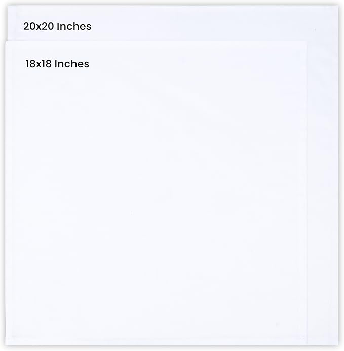Utopia Kitchen White Cloth Napkins [24 Pack, 18x18 Inch] Absorbent Cotton Blend Washable and Reusable for Dinner, Restaurant, Lunch, Wedding and Hotel