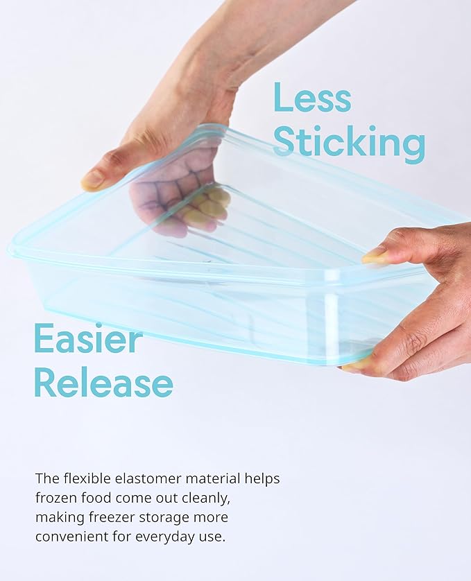 LocknLock Freezer Fit Plastic Freezer Containers | Airtight Stackable Food Storage for Meal Prep | Microwave & Dishwasher Safe | BPA Free Freezer Container with Lid, 450ml