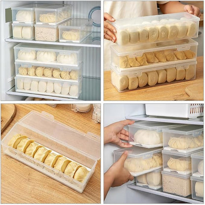 2-Pack Airtight Refrigerator Food Storage Boxes 11.81X3.93X2.83In Rectangular Crisper Containers for Fresh Fruits Vegetables Snacks Kitchen Organization