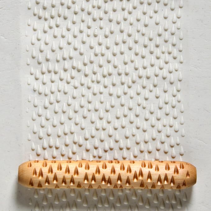 MKM Pottery Tools Wood Hand Rollers for Clay (HR-64 Rain)