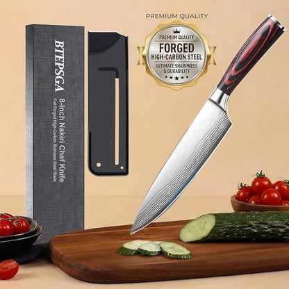 Chef Knife 8 Inch - Razor Sharp High Carbon Stainless Steel Kitchen Knife, Multipurpose Cooking Knife for Chopping Meat & Veggies, Ideal Gift