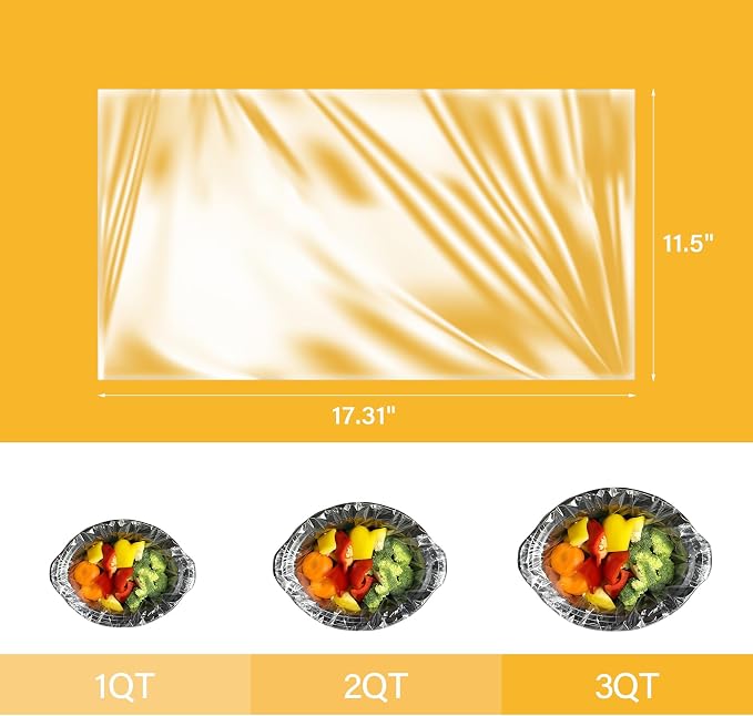 Sunvivi Slow Cooker Liners, Disposable Cooking Bags Large Size Pot Liners Fit 1QT to 4QT,Suitable for Oval & Round Pot 10 Count (Pack of 2)