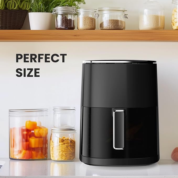 NEWBULIG Air Fryer 6.34 Quarts, Airfryer with Visual Window, 400℉ Fast Heating Air Fryers Oven with Timer, Auto-Off, Non Toxic & Non Stick, Multiple 12 Modes for Roast, Bake, Dehydrate, Fry, Reheat