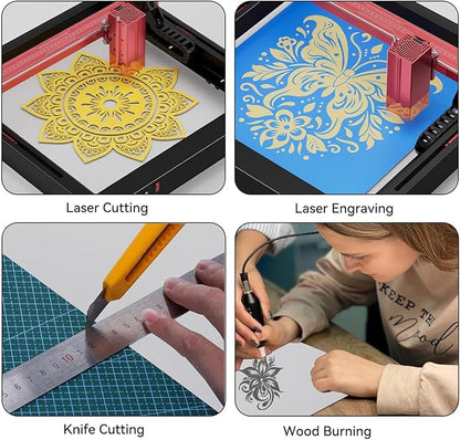 4 Pack Pre-Painted Colored Plywood Sheets,12x12x1/8 Inch (3mm) Basswood Board,Ideal for Laser Cutting, Engraving, DIY Crafts, Ornaments, Models Making (Black)