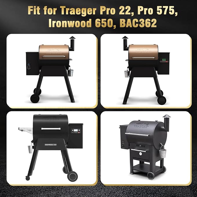 Upgraded Folding Front Shelf for Traeger Pro 22 & Pro 575, Ironwood 650 – All-in-One Grill Prep Table with Stainless Steel Basin, Cutting Board, Lid & 5 Hooks, Heavy-Duty Replacement for BAC362
