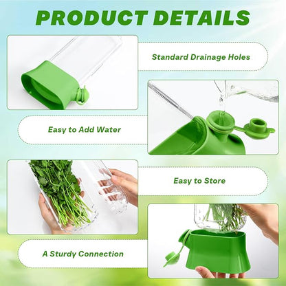 Baderke 2 Pieces Herb Saver for Refrigerator Fresh Herb Keeper Cilantro Container for Fridge Saver Pod for Cilantro, Parsley, Asparagus, Keeps Vegetables for 2-3 Weeks(Green)