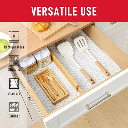 Cooyes Refrigerator Liners 17.7" x 24", Absorbent Strong Grip Fridge Mats Machine Washable, Non-Adhesive Refrigerator Shelf Liner for Fridge Bins & Kitchen Cabinets,