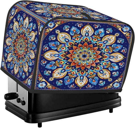 Toaster Cover 4 Slice Wide Slot Boho Mandala Flower(414) Bread Toaster Oven Dustproof Cover Small Appliance Kitchen Covers Dust and Fingerprint Protection for Women Gift 4 Slice
