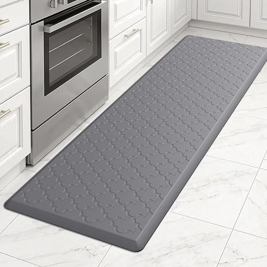 Kitchen Mat Cushioned Anti Fatigue for Floor, Non-Slip Waterproof Comfort Rug for Kitchen Sink, Standing Desk & Laundry, 17.3"x60", Grey