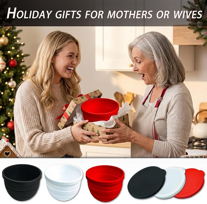 Silicone Bowl Liners for KitchenAid Tilt-Head 5 Qt Stand Mixers, Extra-Thick Silicone Liners for Kitchenaid Mixer, Liners with Lids Set Suitable for Baking, Dishwasher Safe Food Grade Silicone Insert