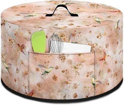 Pink Floral Hummingbird Slow Cooker Dust Cover Compatible with 6-8 qt Crock for Pot Oval Slow Cooker Cover Small Kitchen Appliance Decor