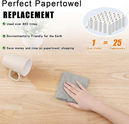 Homaxy 16 Pack Kitchen Cloths Dish Towels (10" x 10", Grey), Super Soft and Absorbent Coral Velvet Dishcloths, Fast Drying No Lint Microfiber Cleaning Cloth