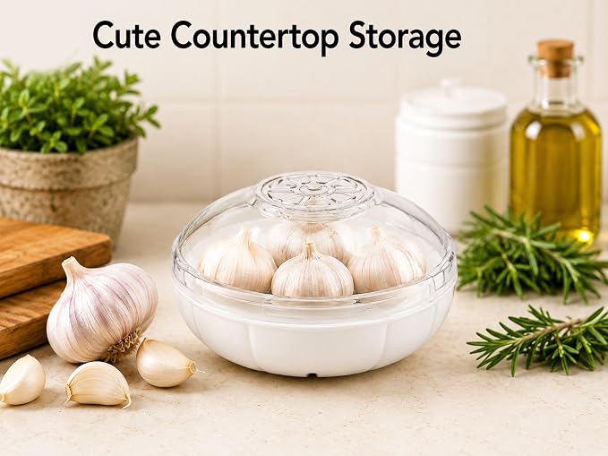 Onion Keeper - Avocado Saver, Tomato, Lemon, Garlic Storage Containers - Reusable Holder and Organizer