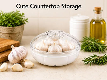 Onion Keeper - Avocado Saver, Tomato, Lemon, Garlic Storage Containers - Reusable Holder and Organizer