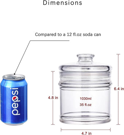 35 oz Reinforced Small Acrylic Storage Jar, Airtight Lid Cookie Jar | Suitable for Cookies, Dried Fruits, Nuts, Herbs,Cereals,etc