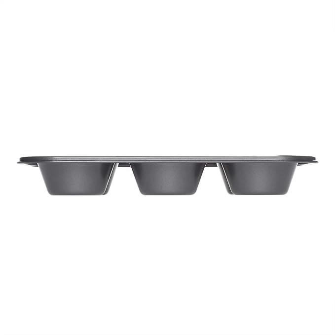 Chicago Metallic Professional 6-Cup Non-Stick Muffin Pan, Make up to 6 large muffins, cupcakes, quiches, egg cups, and more,14-Inch-by-10.25-Inch