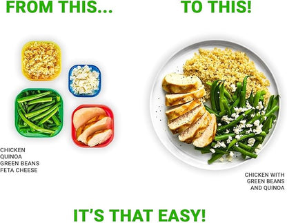 Beachbody 21 Day Fix 7-Piece Kit: Color-Coded Portion Control Containers for Meal Prep and Weight Loss, Ideal for Food Storage, BPA-Free, Reusable, with Secure Locking Lids for Freshness