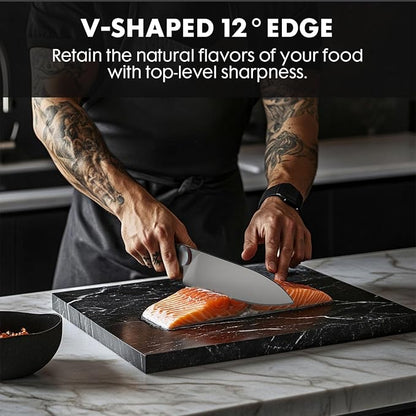 Japanese Chef Knife 8 Inch: ZDF-905 Powder Steel, Ultra Sharp Kitchen Knife, Full Tang Professional Chef Knife with Interchangeable Aluminum Handle, Purism Series
