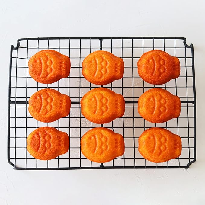 9 Cup Nonstick Fish Shape Muffin Cupcake Pan Mini Taiyaki Cake Fondant Topper Decoration Cornbread Cat Dog Puppy Treat Ice Cube Chocolate Madeleine Cookie Biscuit Baking Tin Tray Mold Maker
