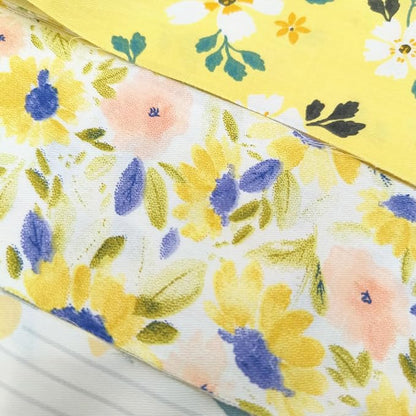 40 Pcs Jelly Roll Fabric Strips for Quilting, Sewing Supplies & DIY Crafts-2.6 Inch Precut Cotton Fabric Bundles Floral Patchwork Yellow