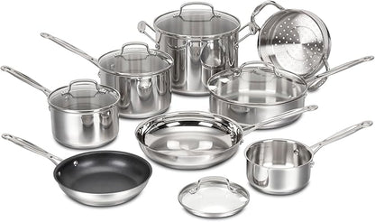 Cuisinart Chef's Classic Stainless Cookware 13-Piece Set, 77-13