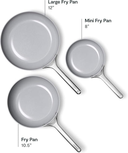 Caraway 8in + 10in Fry + 12in Fry Set Cream
