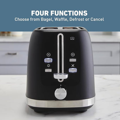 West Bend Toaster 2-Slice Extra-Wide and Deep Slots with 3 Functions and 7 Shade Settings Manual Toast Lift Lever Auto Shut-Off and Removable Crumb Tray, 750-Watts, Black