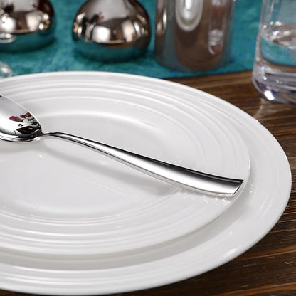 KEAWELL Premium Louis Table Utensils, 18/10 Stainless Steel, Squared Edge, Mirror Finish, Dishwasher Safe (Serving Spoons, Set of 2)